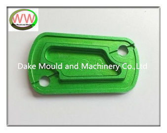 Rear brake  reservoir cap of aluminium 6082 T6, green anodization, producing by cnc machining center