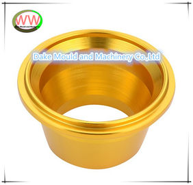 bushing of aluminium 6061 T6, gold,red anodization, producing by cnc machining center
