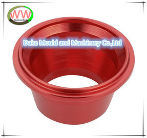 bushing of aluminium 6061 T6, gold,red anodization, producing by cnc machining center