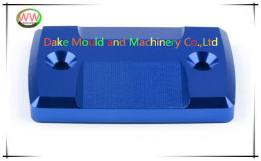 brake reservoir cap of aluminium 6082, blue,black anodization, producing by cnc machining center